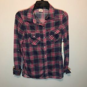 Passport plaid long sleeve shirt